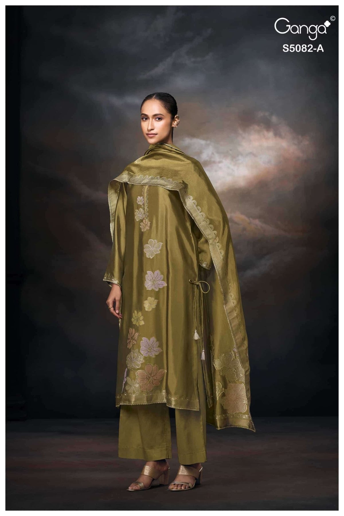 Ganga Fashion Phiona 5082 Pure Viscose Woven Silk Jacquard Dress Material - Amrah Wholesale