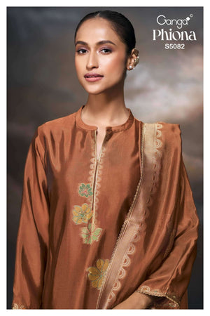 Ganga Fashion Phiona 5082 Pure Viscose Woven Silk Jacquard Dress Material - Amrah Wholesale