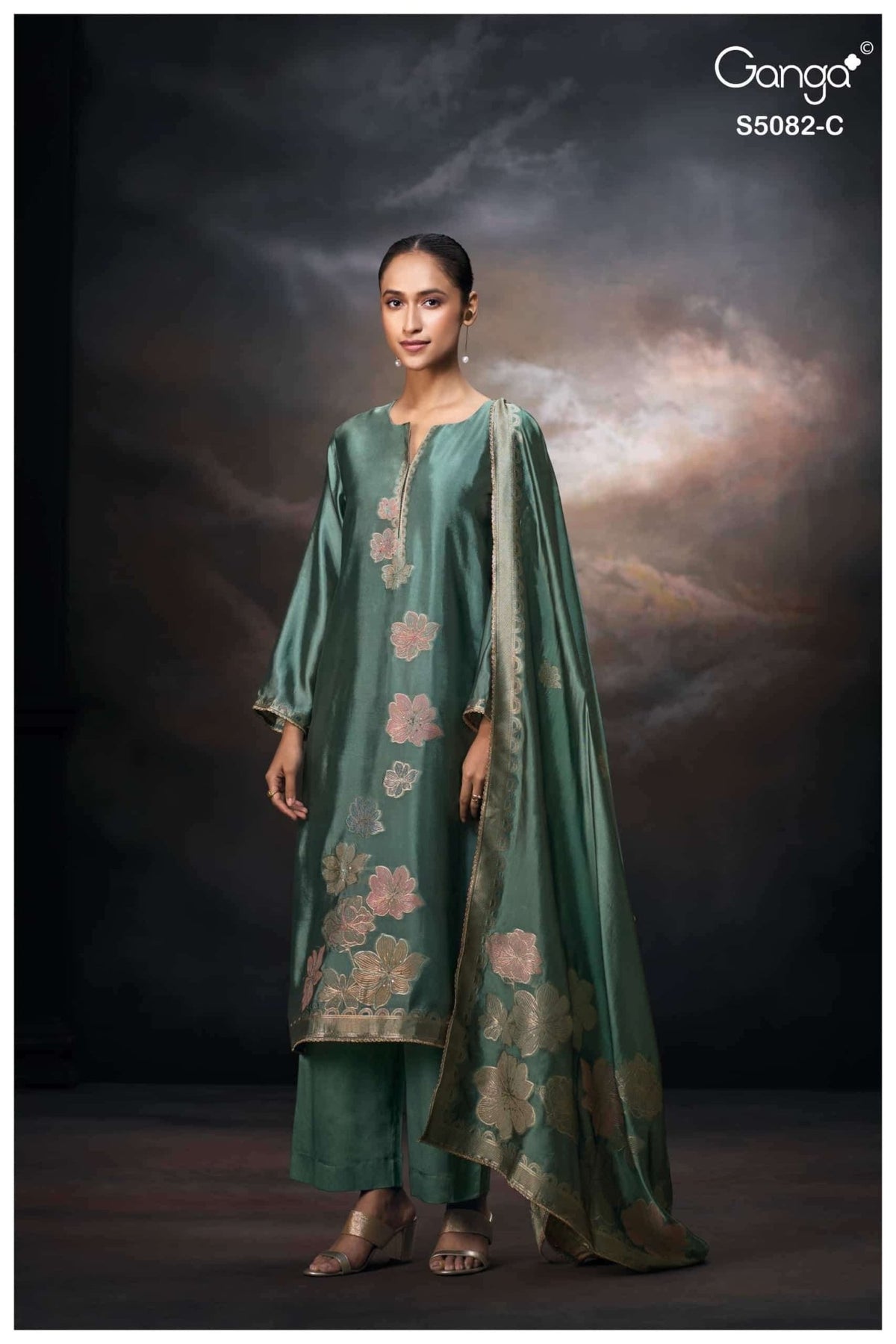 Ganga Fashion Phiona 5082 Pure Viscose Woven Silk Jacquard Dress Material - Amrah Wholesale