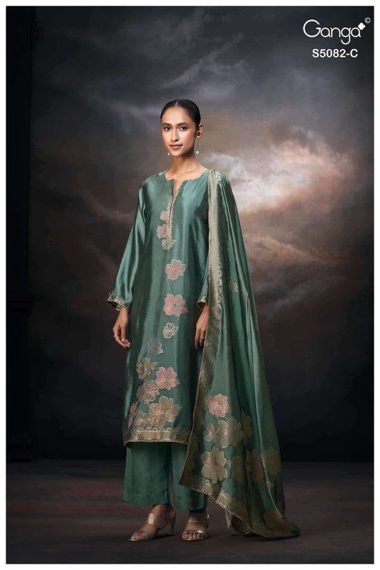 Ganga Fashion Phiona 5082 Pure Viscose Woven Silk Jacquard Dress Material - Amrah Wholesale