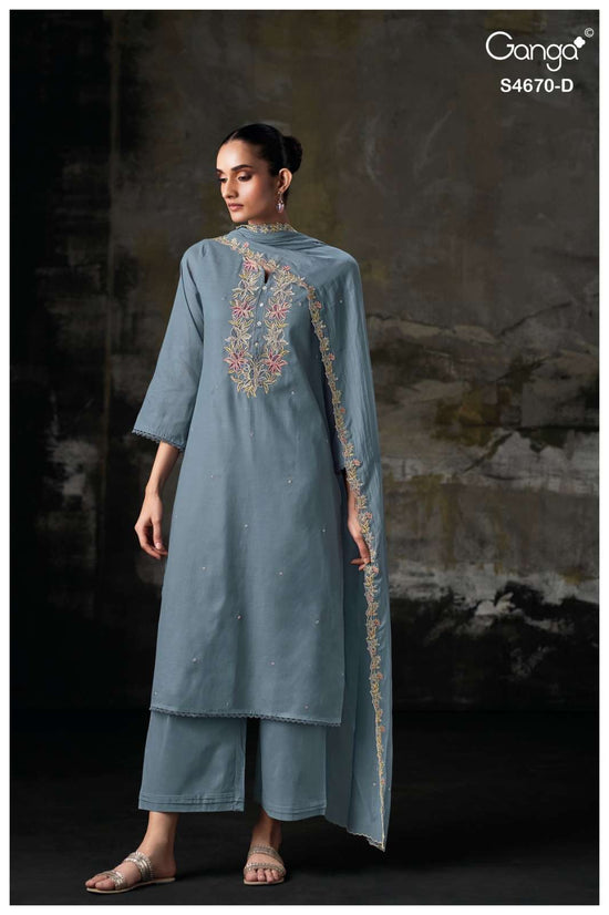 Ganga Fashion Piyasha 4670 Dress Material Wholesale Catalogue - Amrah Wholesale