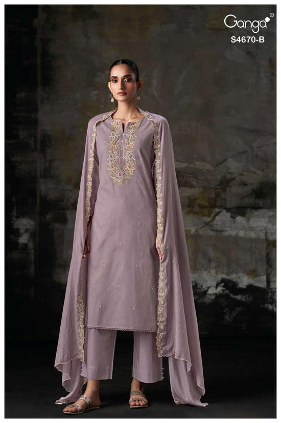 Ganga Fashion Piyasha 4670 Dress Material Wholesale Catalogue - Amrah Wholesale