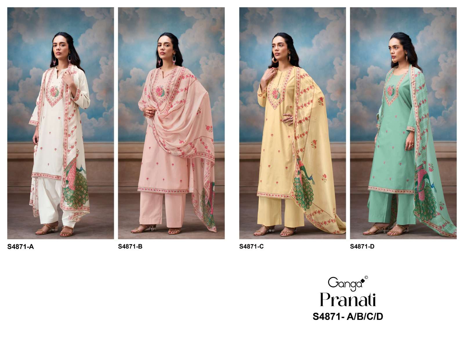 Ganga Fashion Pranati 4871 Premium Cotton Dress Material - Amrah Wholesale