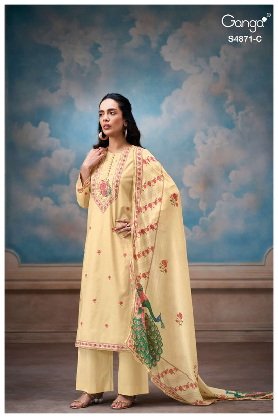 Ganga Fashion Pranati 4871 Premium Cotton Dress Material - Amrah Wholesale