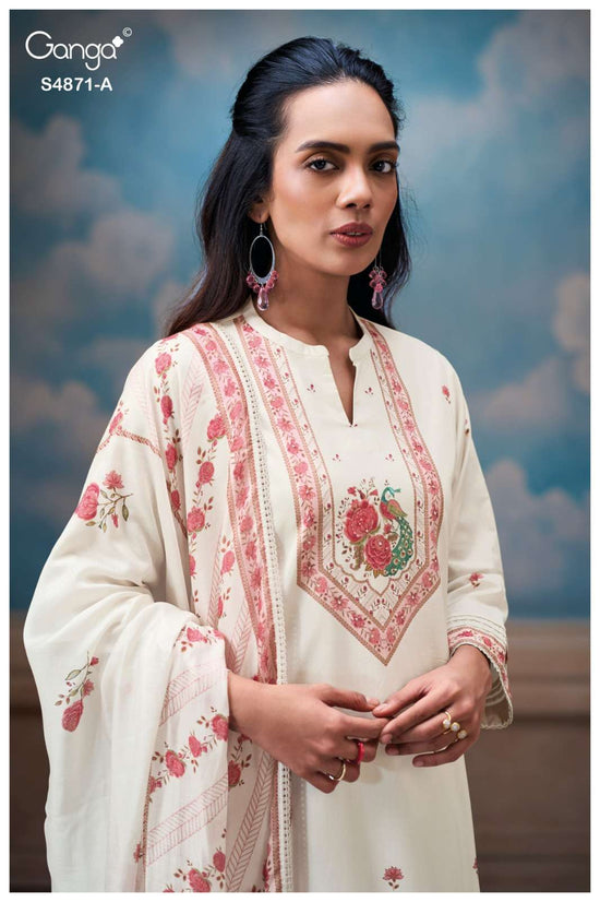 Ganga Fashion Pranati 4871 Premium Cotton Dress Material - Amrah Wholesale
