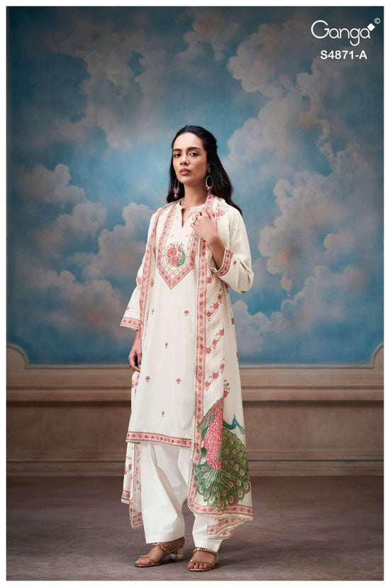 Ganga Fashion Pranati 4871 Premium Cotton Dress Material - Amrah Wholesale
