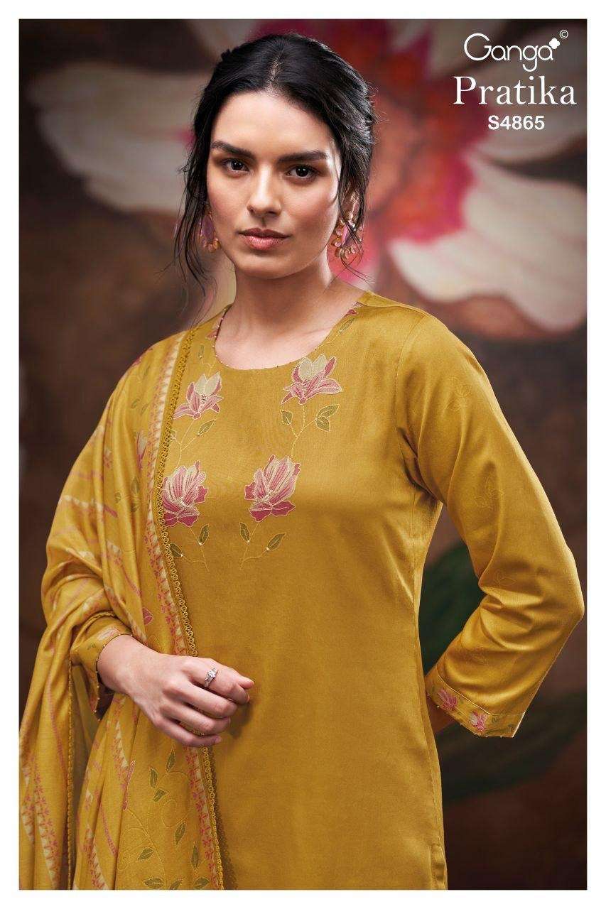 Ganga Fashion Pratika 4865 Premium Cotton Dress Material - Amrah Wholesale