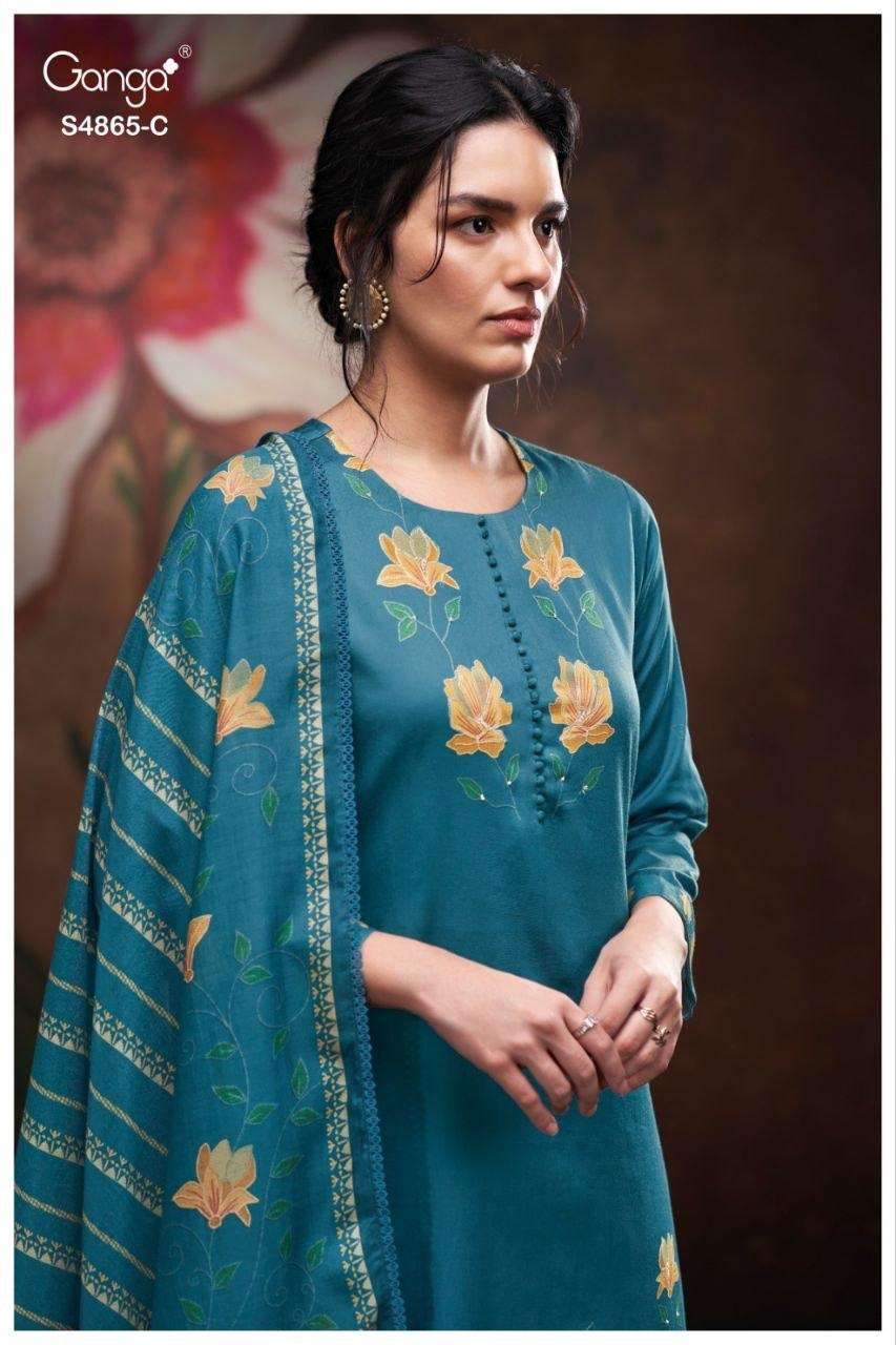Ganga Fashion Pratika 4865 Premium Cotton Dress Material - Amrah Wholesale