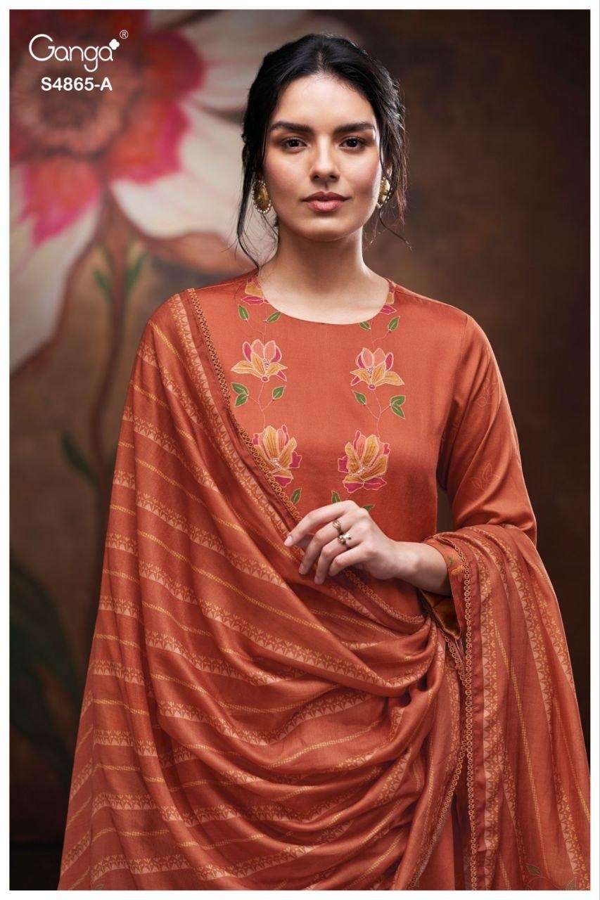 Ganga Fashion Pratika 4865 Premium Cotton Dress Material - Amrah Wholesale