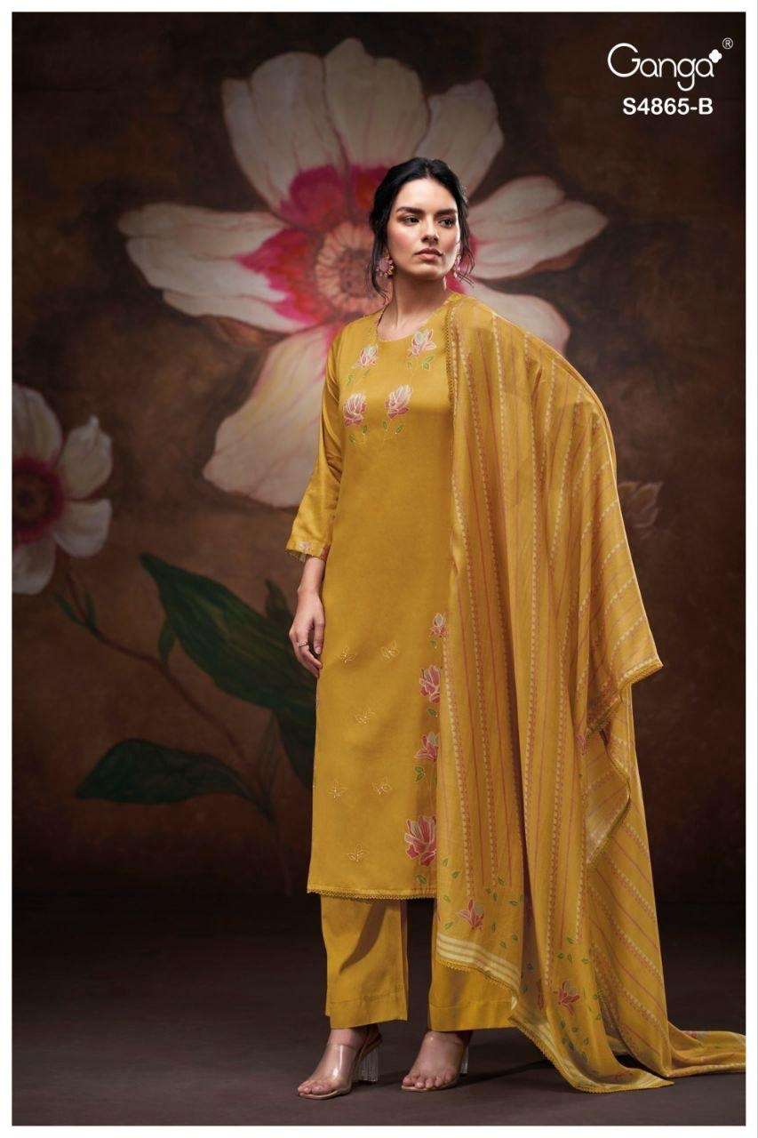 Ganga Fashion Pratika 4865 Premium Cotton Dress Material - Amrah Wholesale
