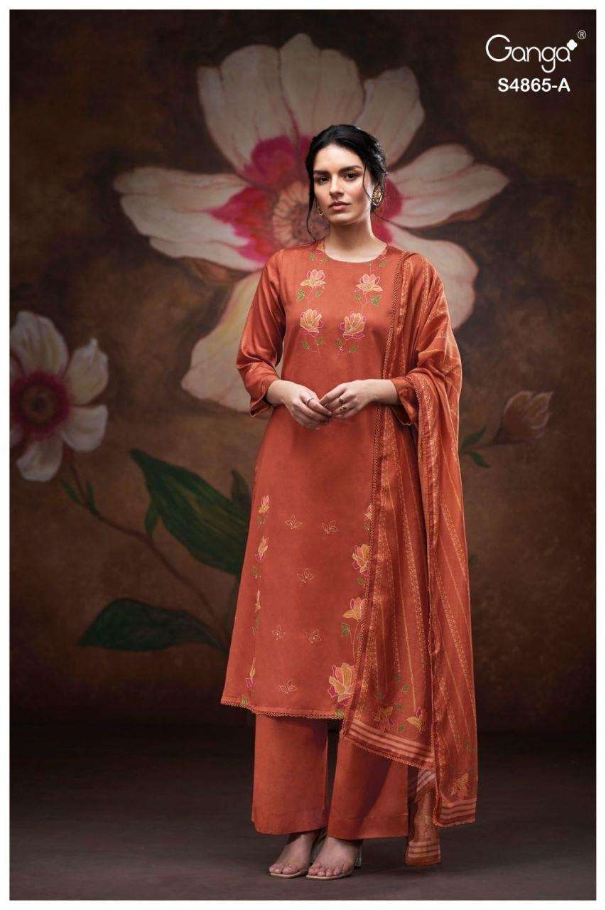 Ganga Fashion Pratika 4865 Premium Cotton Dress Material - Amrah Wholesale