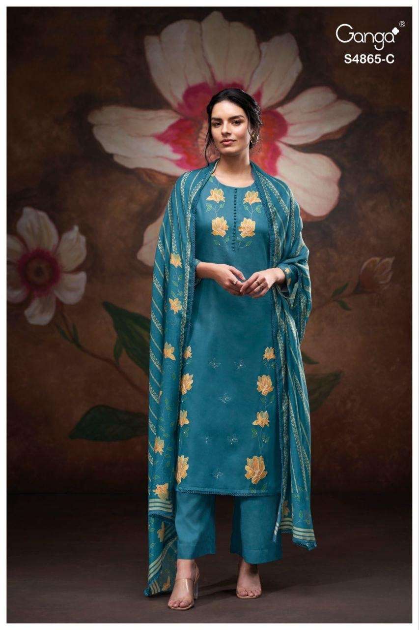 Ganga Fashion Pratika 4865 Premium Cotton Dress Material - Amrah Wholesale