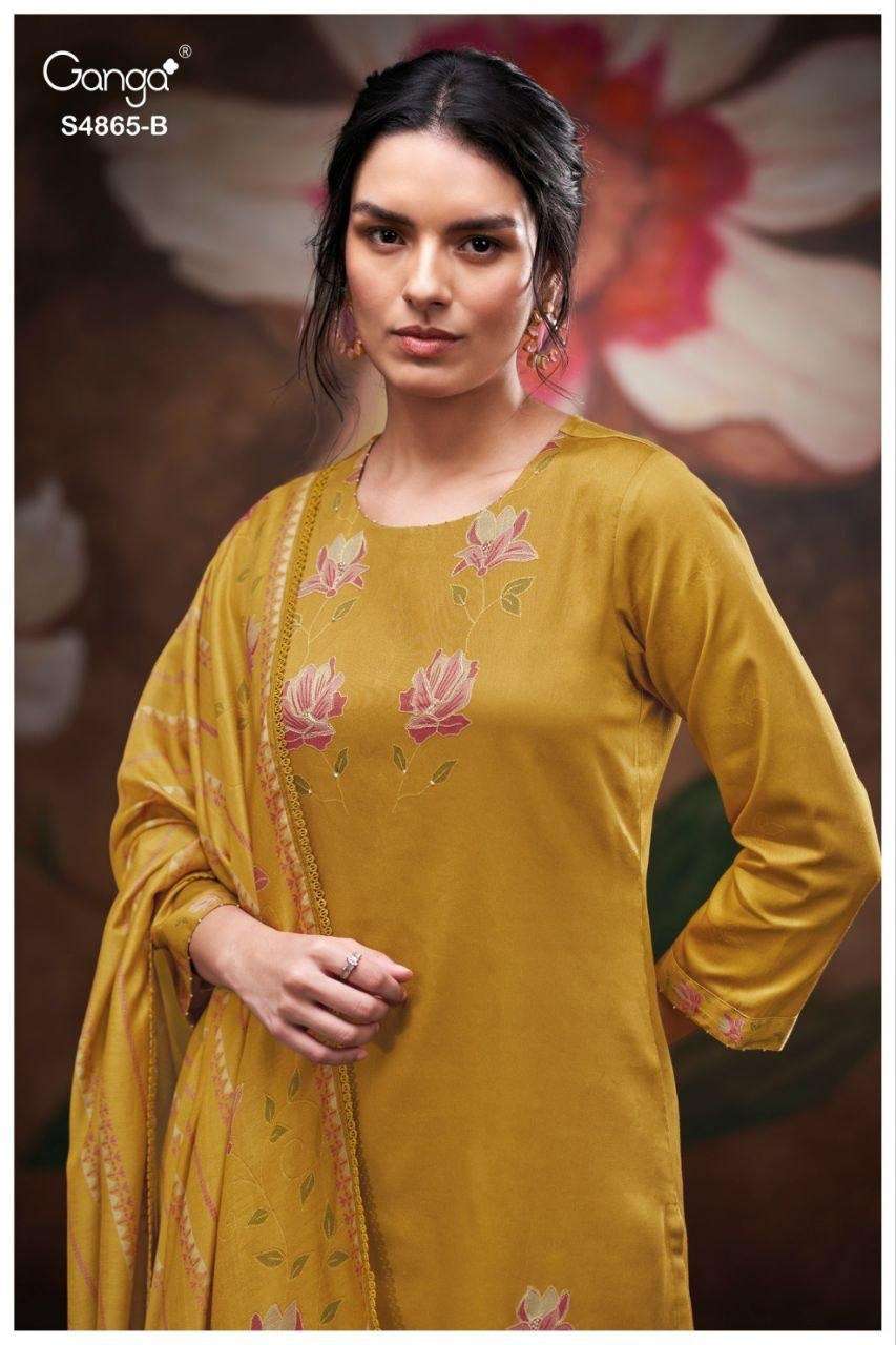 Ganga Fashion Pratika 4865 Premium Cotton Dress Material - Amrah Wholesale