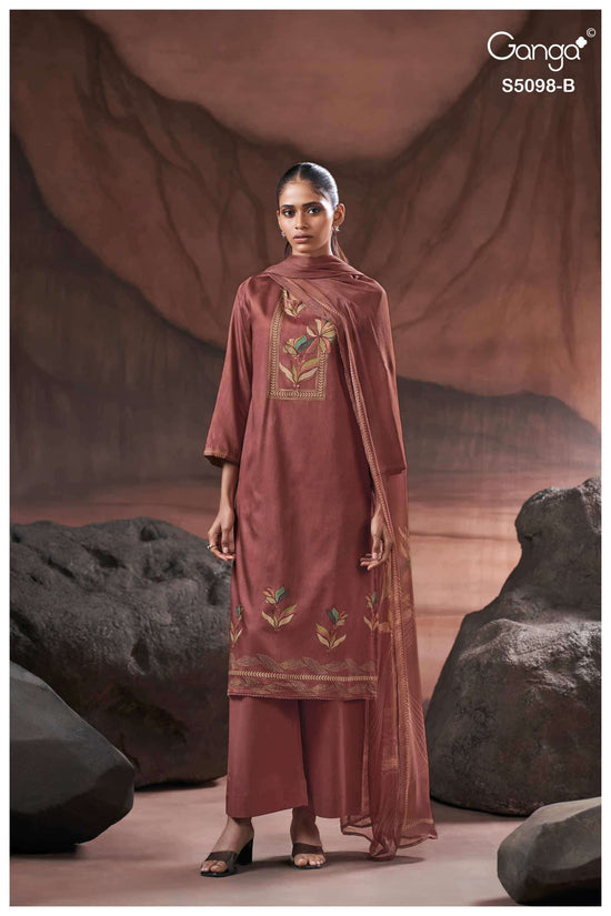 Ganga Fashion Primrose 5098 Premium Cotton Satin Dress Material Wholesale