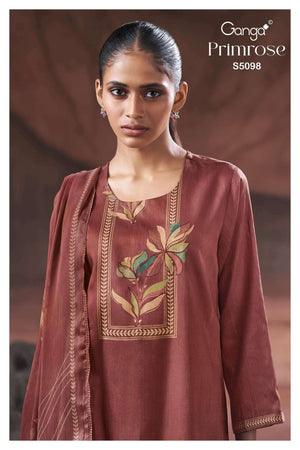 Ganga Fashion Primrose 5098 Premium Cotton Satin Dress Material Wholesale - Amrah Wholesale