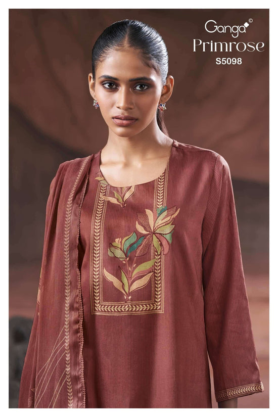 Ganga Fashion Primrose 5098 Premium Cotton Satin Dress Material Wholesale - Amrah Wholesale