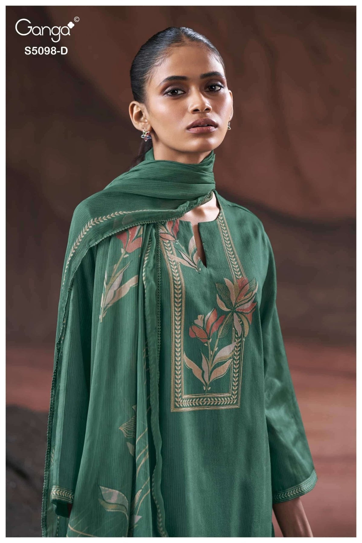 Ganga Fashion Primrose 5098 Premium Cotton Satin Dress Material Wholesale - Amrah Wholesale
