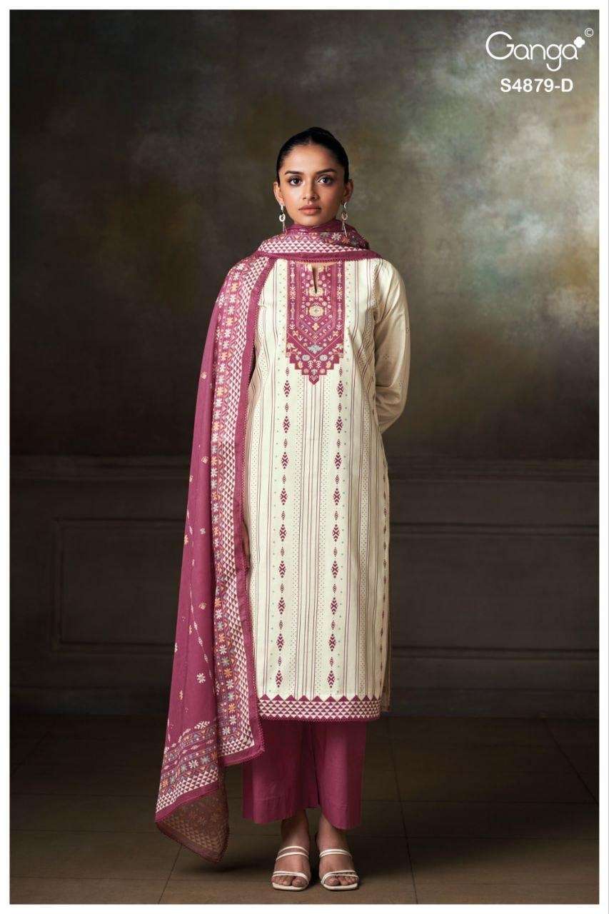 Ganga Fashion Pryael 4879 Premium Cotton Dress Material - Amrah Wholesale
