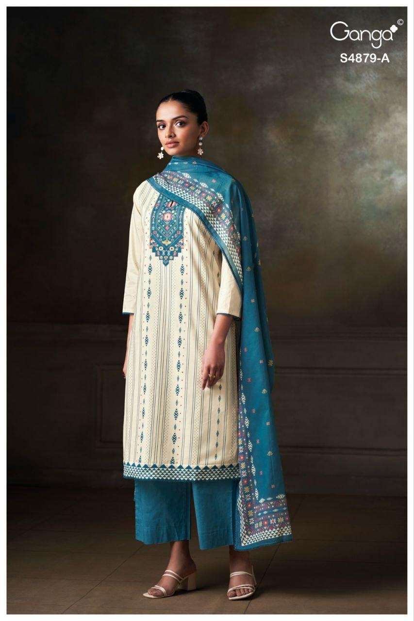 Ganga Fashion Pryael 4879 Premium Cotton Dress Material - Amrah Wholesale