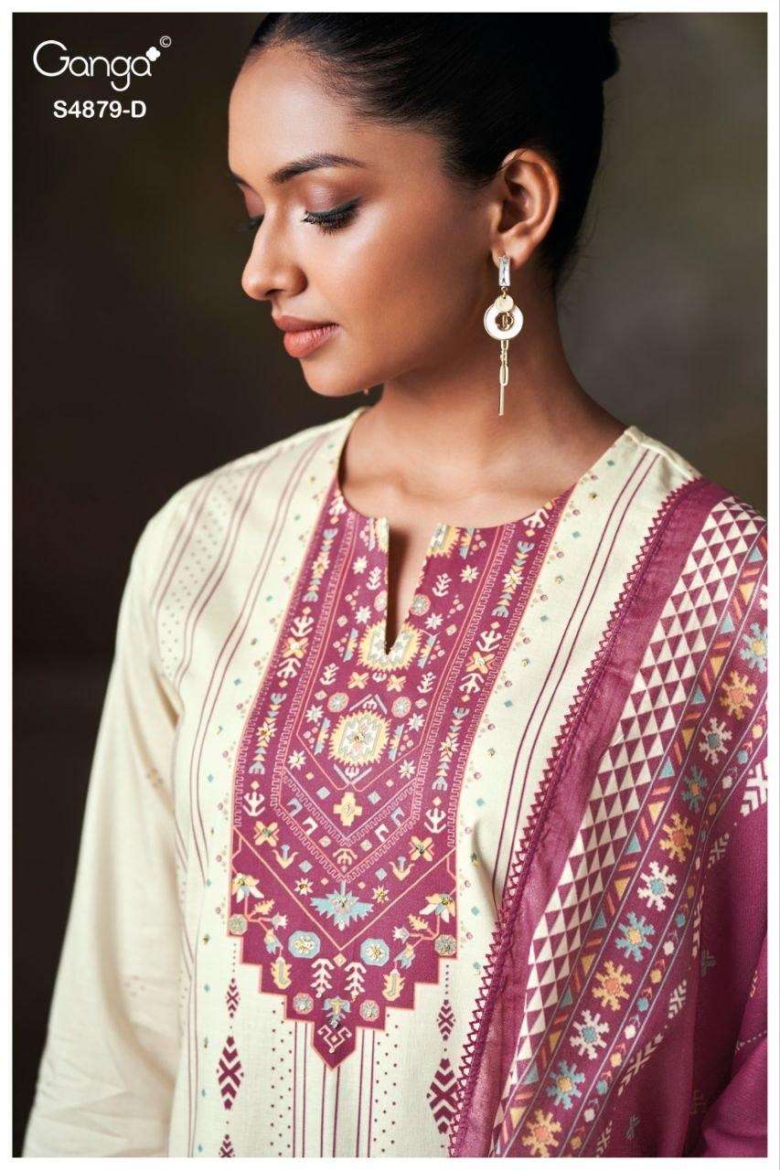 Ganga Fashion Pryael 4879 Premium Cotton Dress Material - Amrah Wholesale