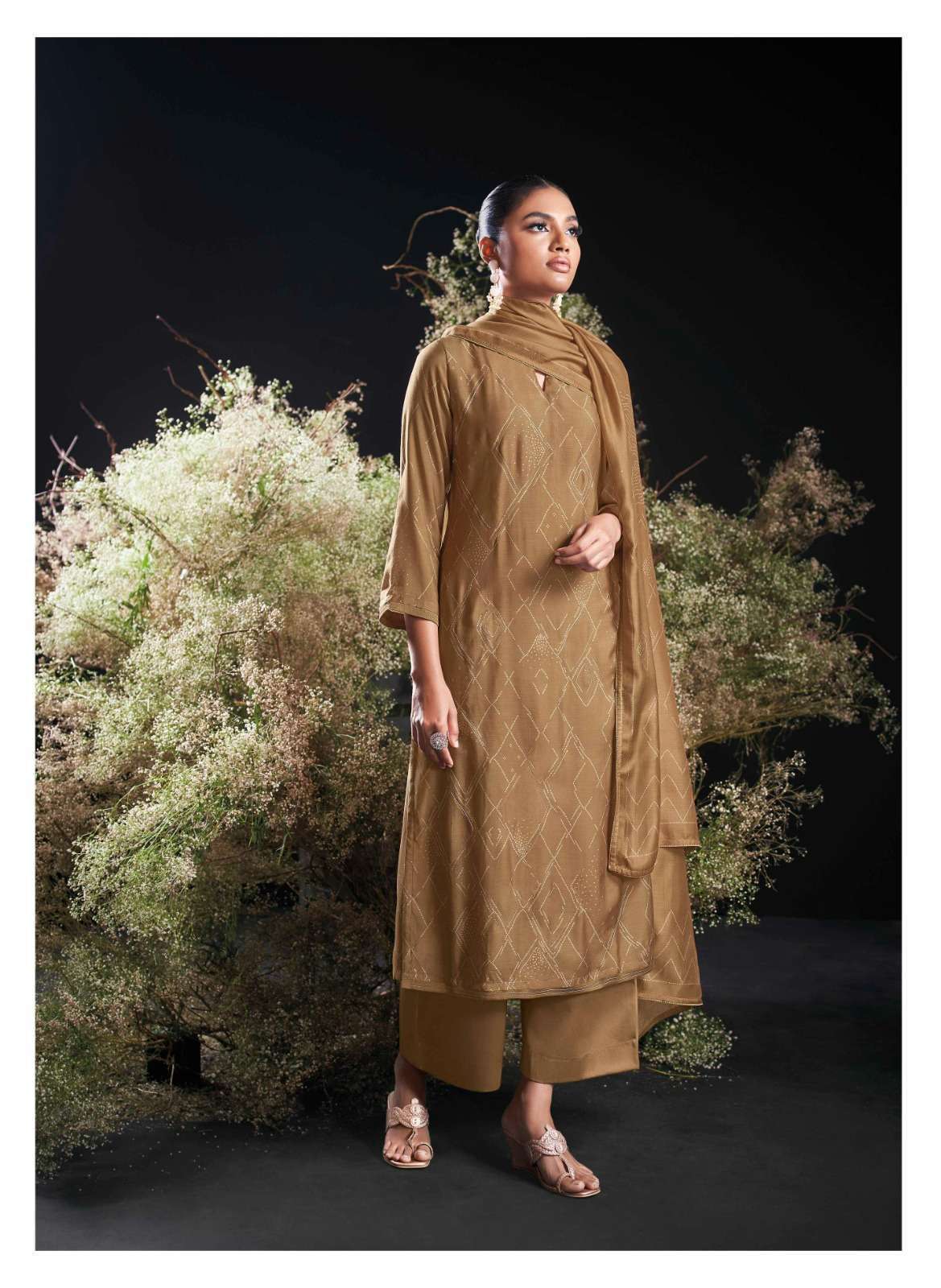 Ganga Fashion Qurini Premium Bemberg Silk Dress Material - Amrah Wholesale
