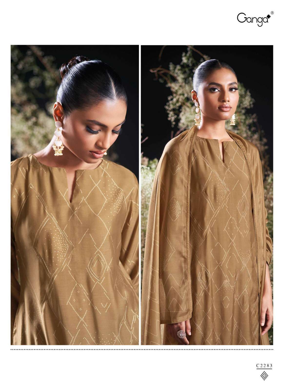 Ganga Fashion Qurini Premium Bemberg Silk Dress Material - Amrah Wholesale