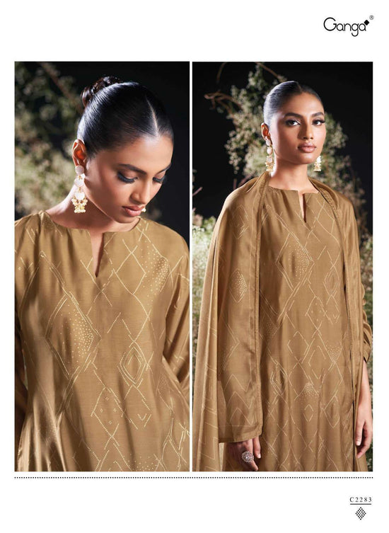 Ganga Fashion Qurini Premium Bemberg Silk Dress Material - Amrah Wholesale