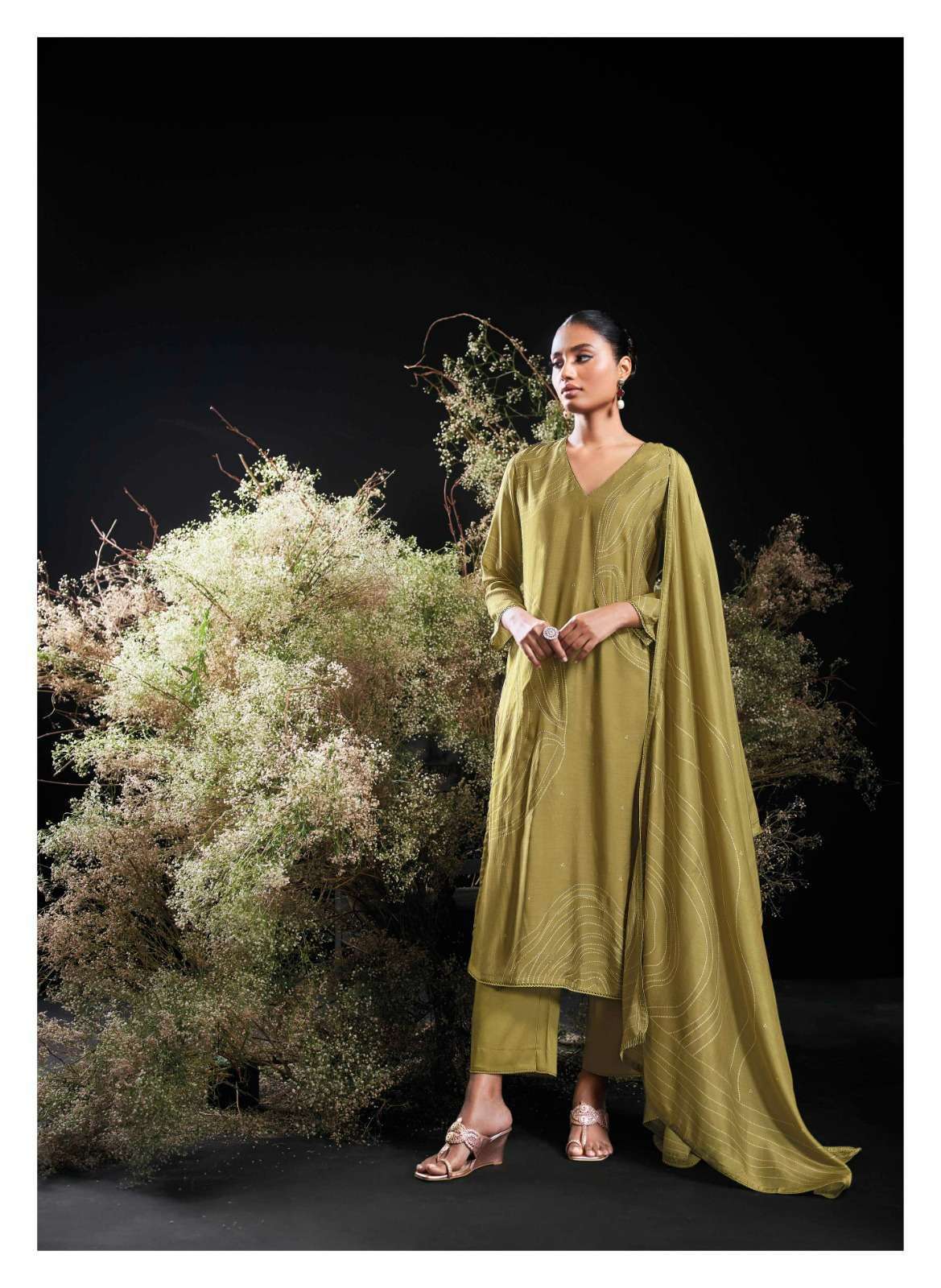 Ganga Fashion Qurini Premium Bemberg Silk Dress Material - Amrah Wholesale