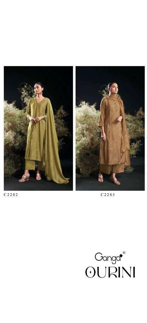 Ganga Fashion Qurini Premium Bemberg Silk Dress Material - Amrah Wholesale