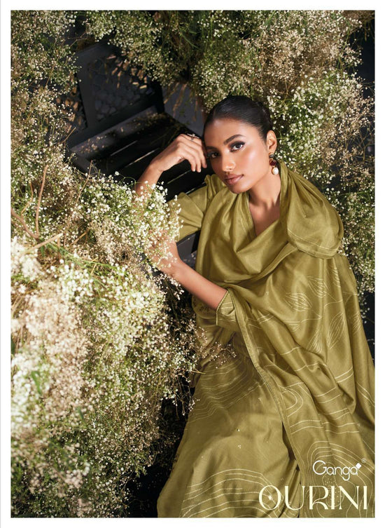 Ganga Fashion Qurini Premium Bemberg Silk Dress Material - Amrah Wholesale