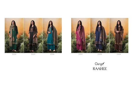 Ganga Fashion Raahee Pure Pashmina Jacquard Shawl Suit Set