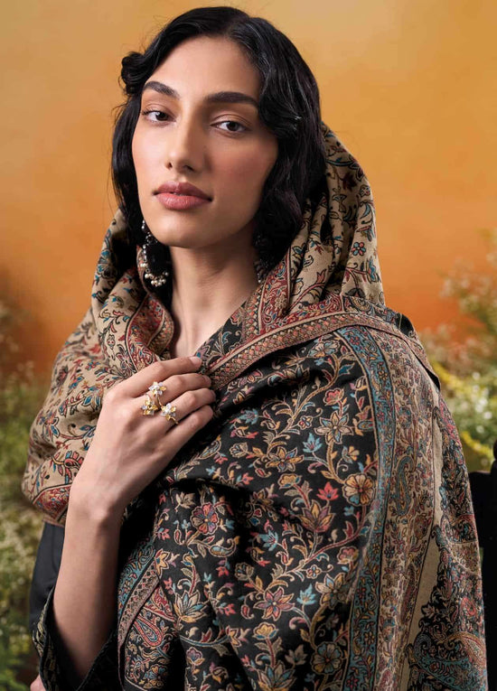 Ganga Fashion Raahee Pure Pashmina Jacquard Shawl Suit Set