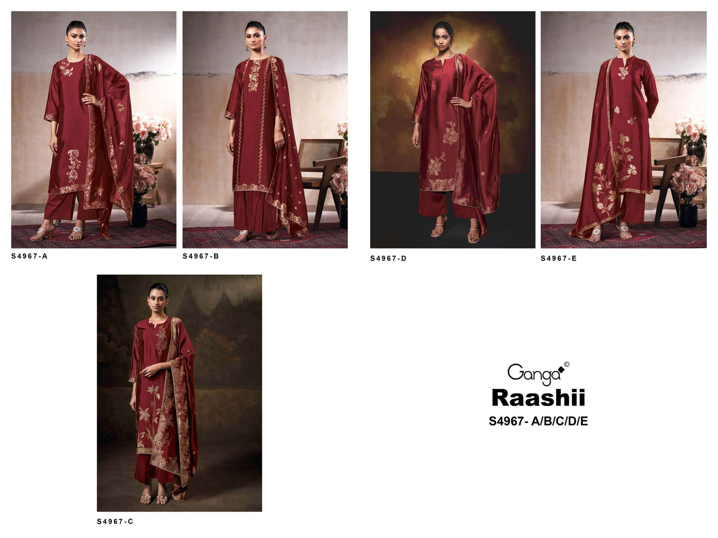 Ganga Fashion Raashii 4967 Premium Woven Silk Dress Material Wholesale Price