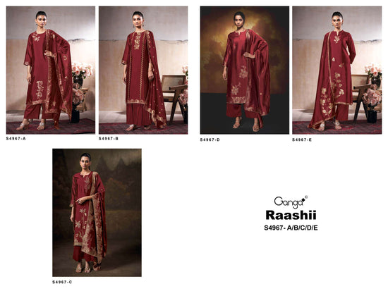 Ganga Fashion Raashii 4967 Premium Woven Silk Dress Material Wholesale Price