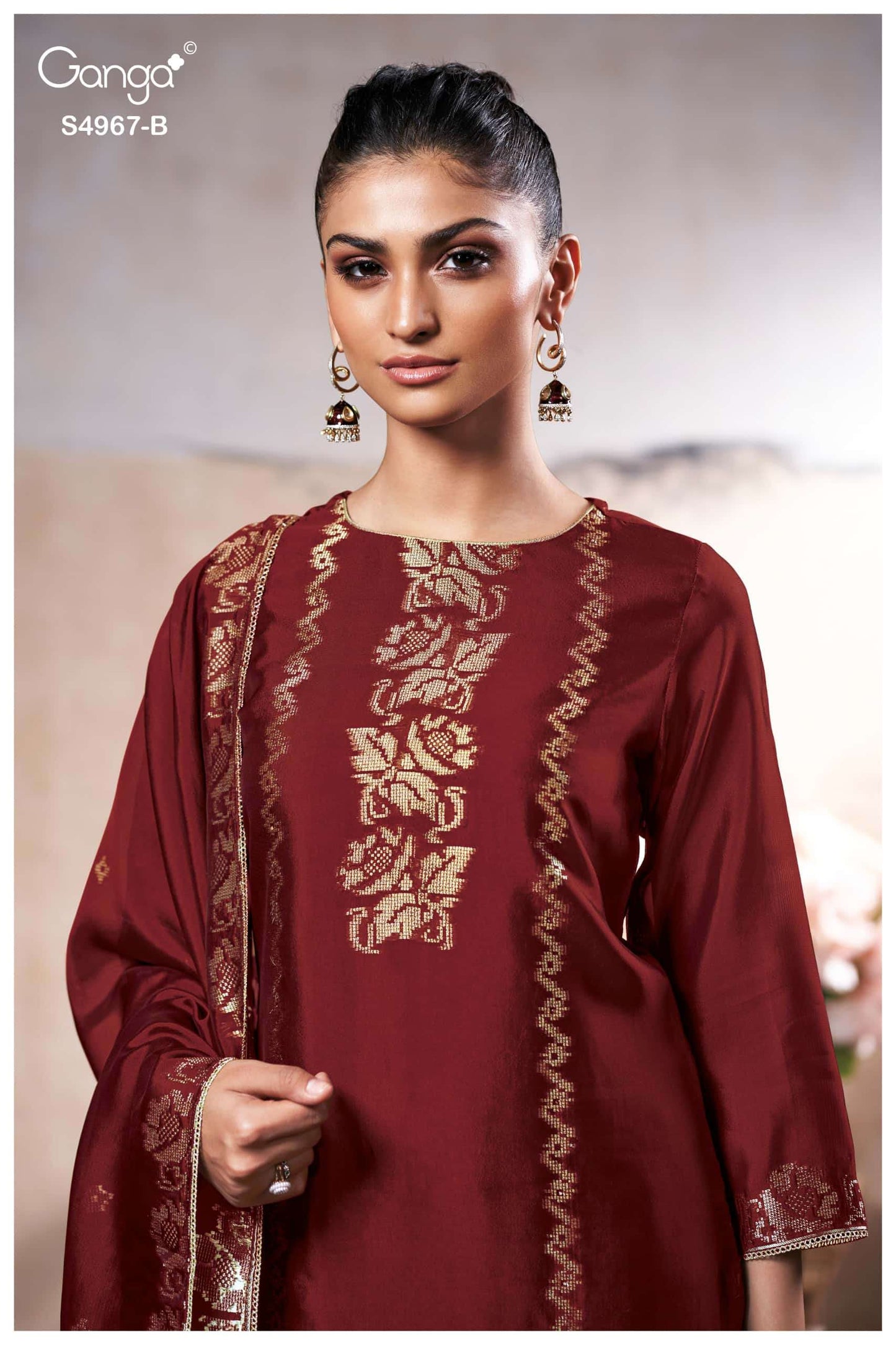 Ganga Fashion Raashii 4967 Premium Woven Silk Dress Material Wholesale Price