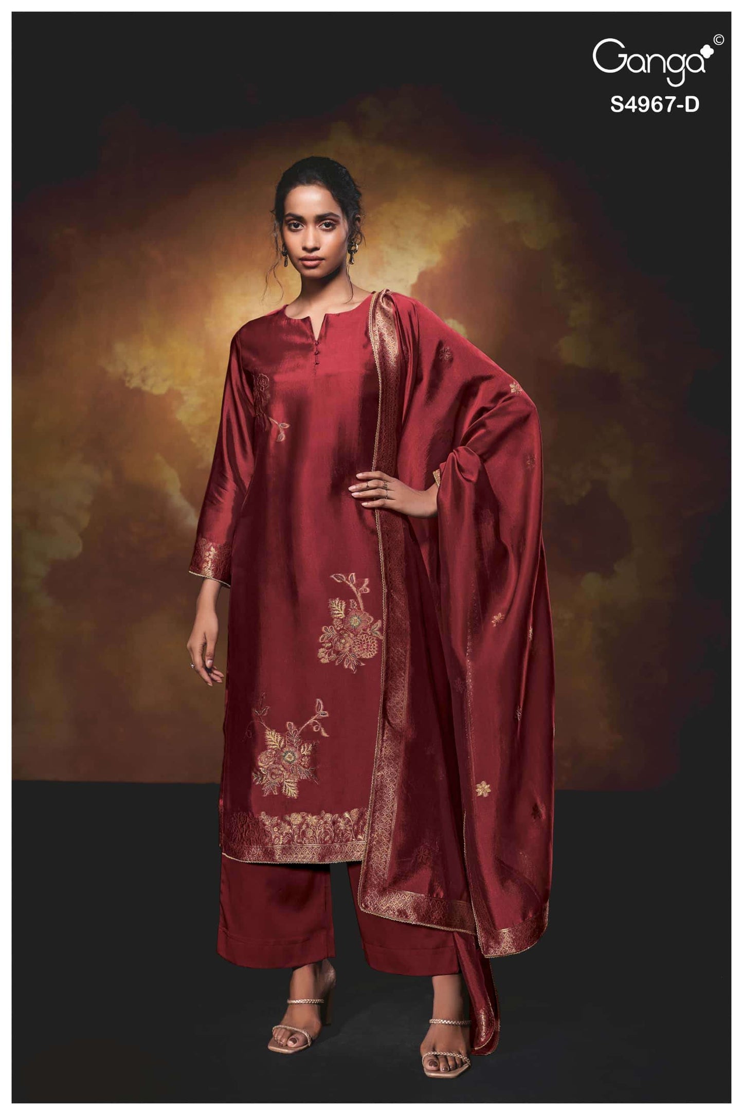 Ganga Fashion Raashii 4967 Premium Woven Silk Dress Material Wholesale Price