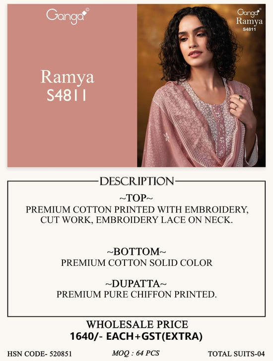 Ganga Fashion Ramya 4811 Cotton Dress Material - Amrah Wholesale