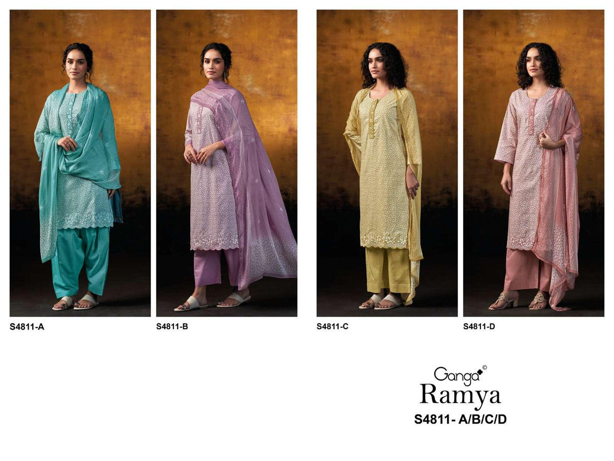 Ganga Fashion Ramya 4811 Cotton Dress Material - Amrah Wholesale