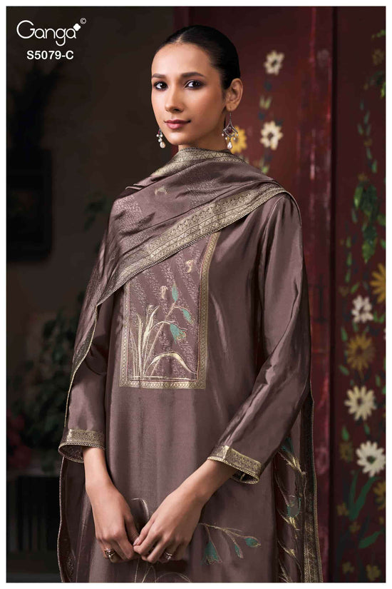 Ganga Fashion Rashmika 5079 Pure Viscose Woven Silk Jacquard Dress Material