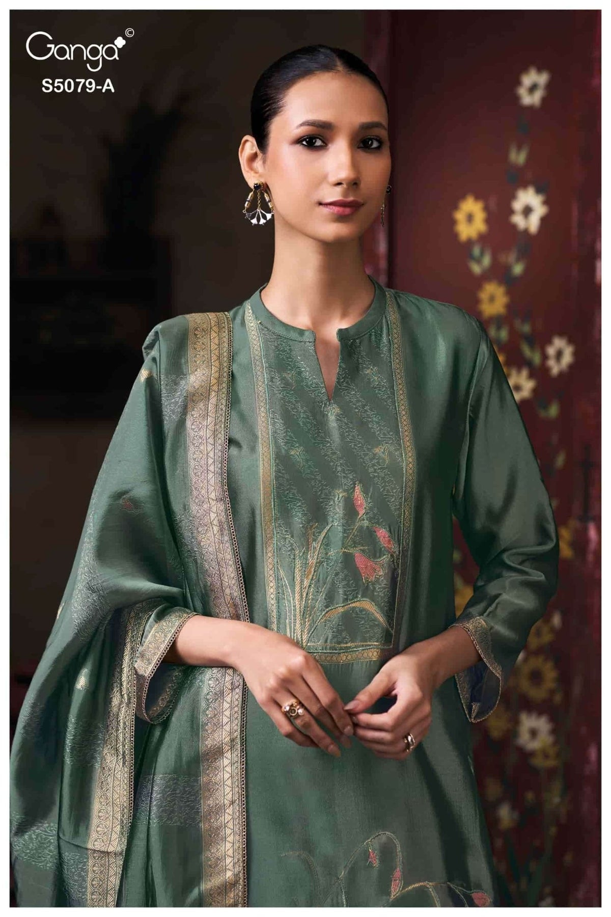 Ganga Fashion Rashmika 5079 Pure Viscose Woven Silk Jacquard Dress Material - Amrah Wholesale