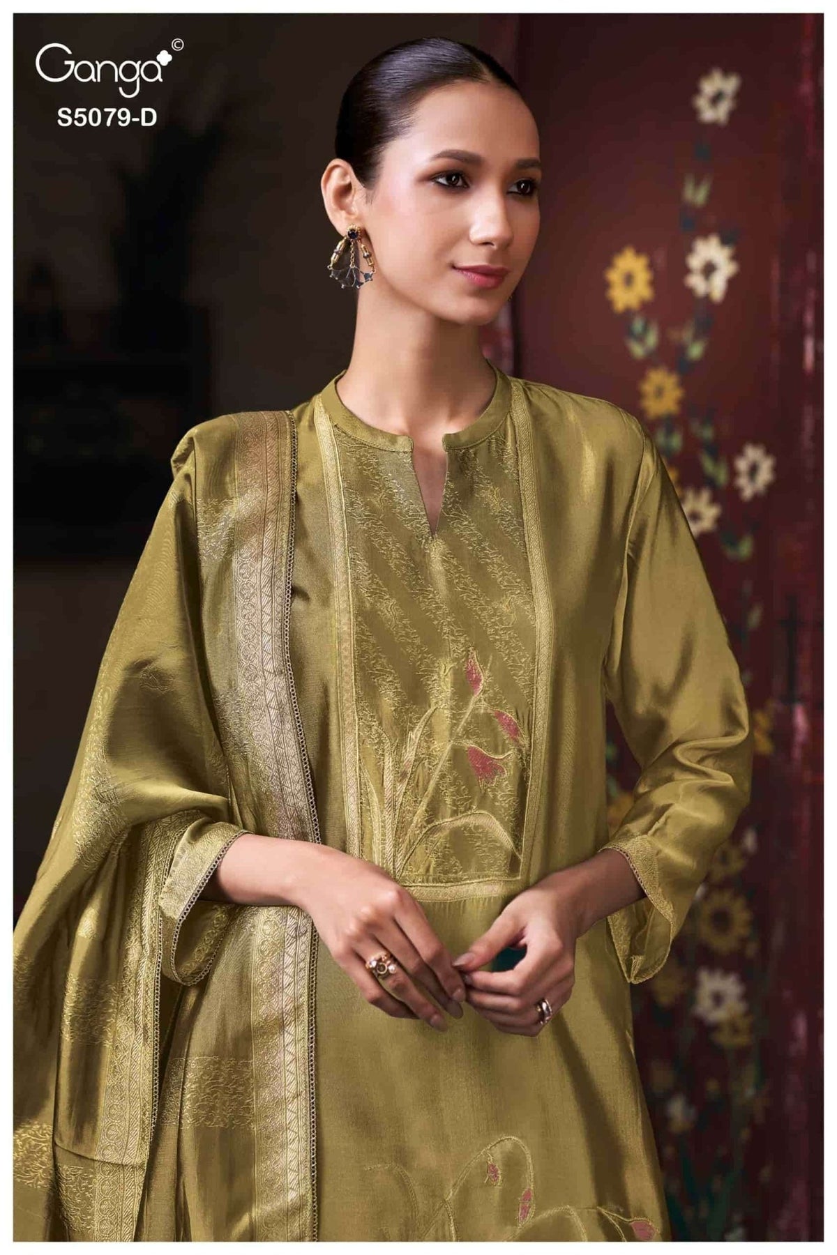 Ganga Fashion Rashmika 5079 Pure Viscose Woven Silk Jacquard Dress Material - Amrah Wholesale