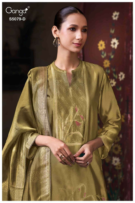Ganga Fashion Rashmika 5079 Pure Viscose Woven Silk Jacquard Dress Material - Amrah Wholesale