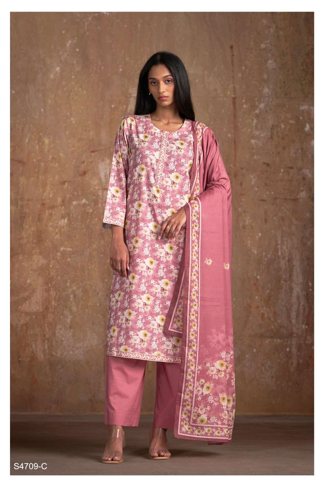Ganga Fashion Ravina 4709 Dress Material Wholesale Catalogue - Amrah Wholesale