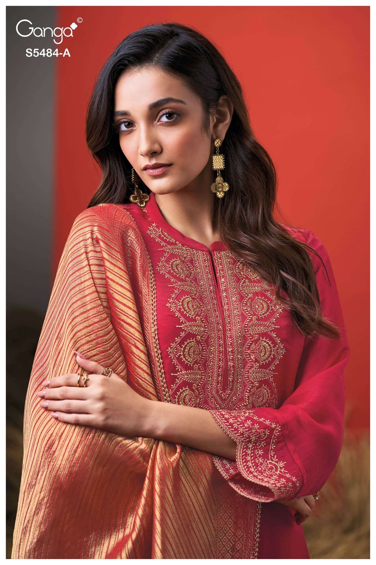 Ganga Fashion Rehika 5484 Pure Bemberg Silk Dress Material