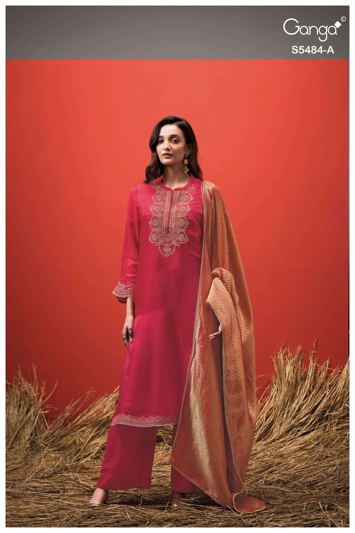 Ganga Fashion Rehika 5484 Pure Bemberg Silk Dress Material