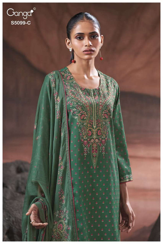 Ganga Fashion Renaya 5099 Cotton Satin Dress Material - Amrah Wholesale