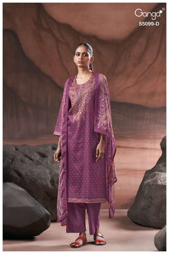 Ganga Fashion Renaya 5099 Cotton Satin Dress Material - Amrah Wholesale