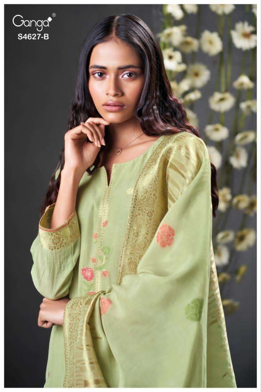 Ganga Fashion Rilara 4627 Viscose Mul Embroidered Dress Material - Amrah Wholesale