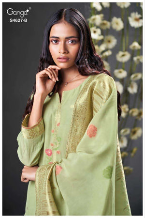 Ganga Fashion Rilara 4627 Viscose Mul Embroidered Dress Material - Amrah Wholesale