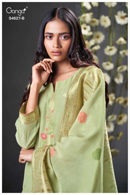 Ganga Fashion Rilara 4627 Viscose Mul Embroidered Dress Material - Amrah Wholesale